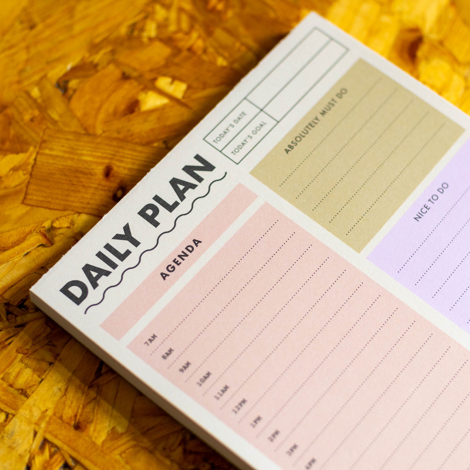 Colour Block Daily Plan A5 Notepad