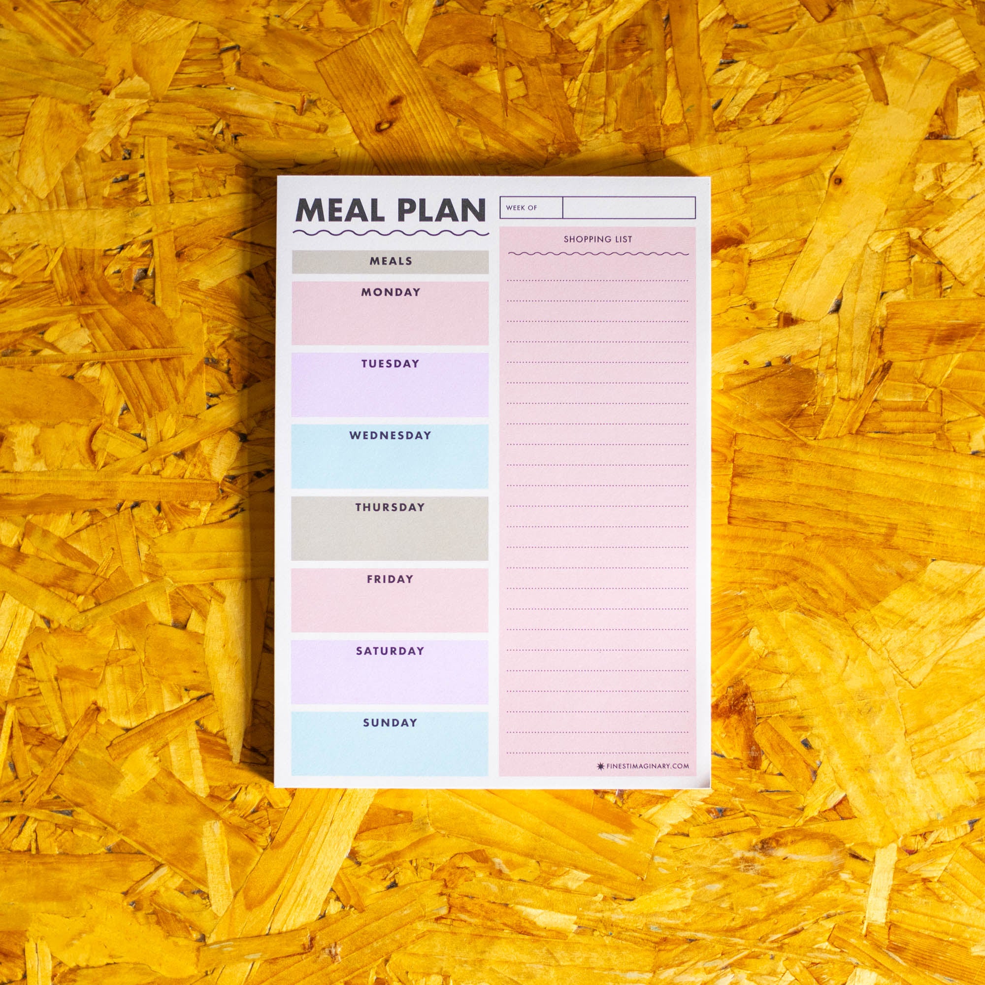 Colour Block Meal Plan A5 Notepad