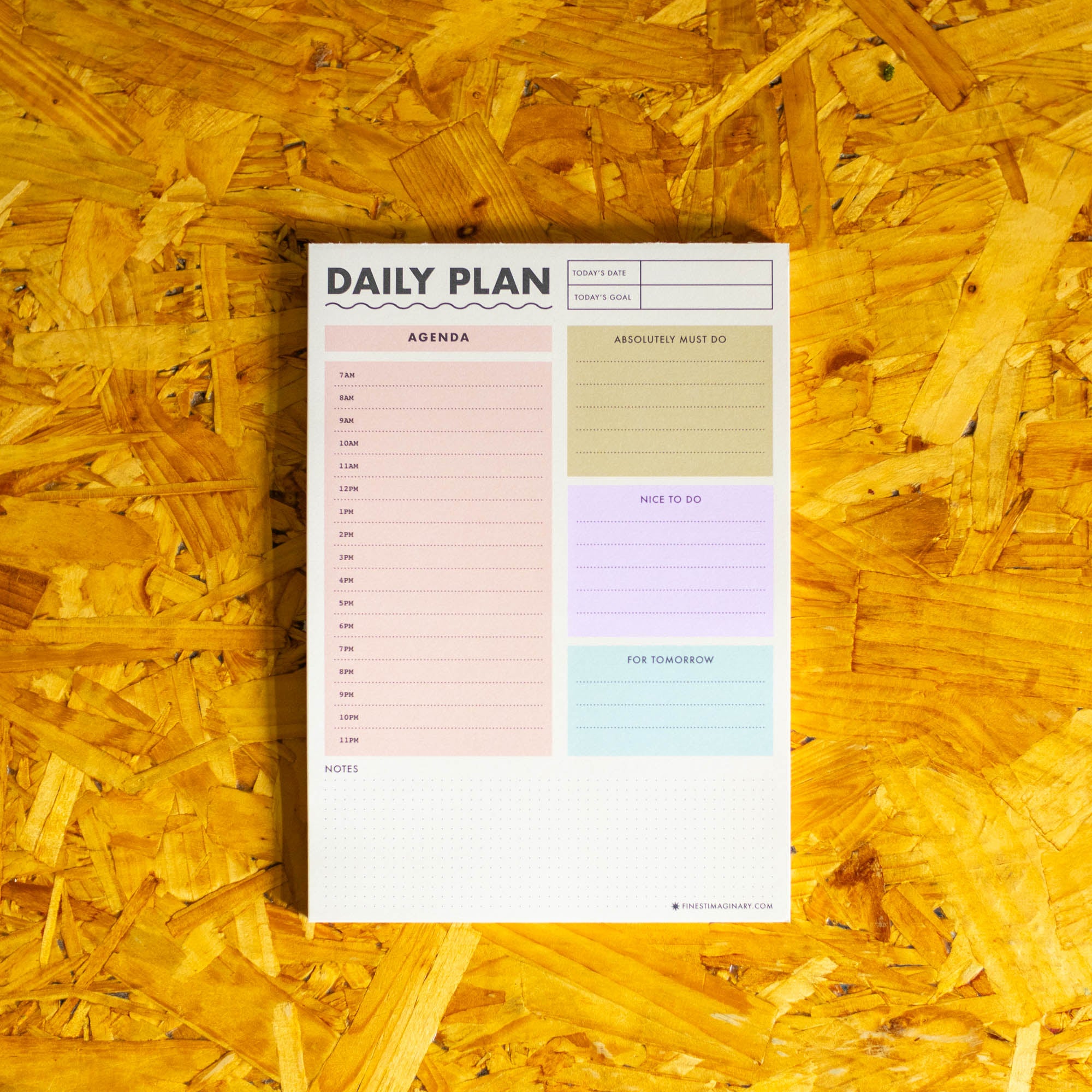 Colour Block Daily Plan A5 Notepad