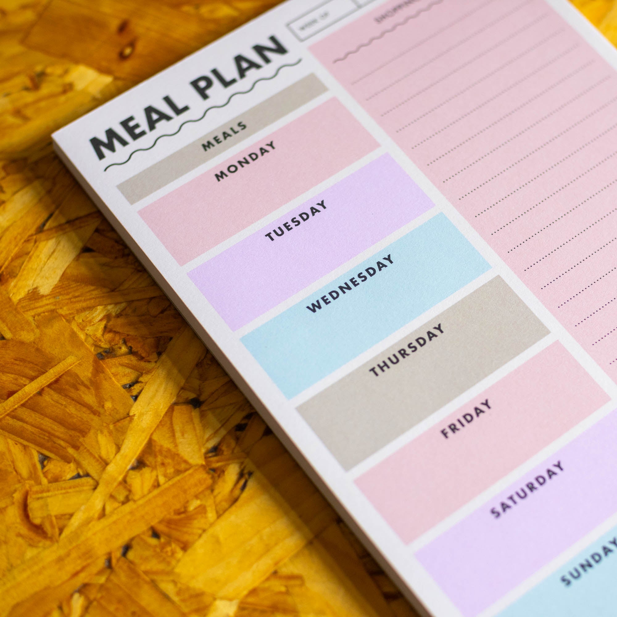 Colour Block Meal Plan A5 Notepad