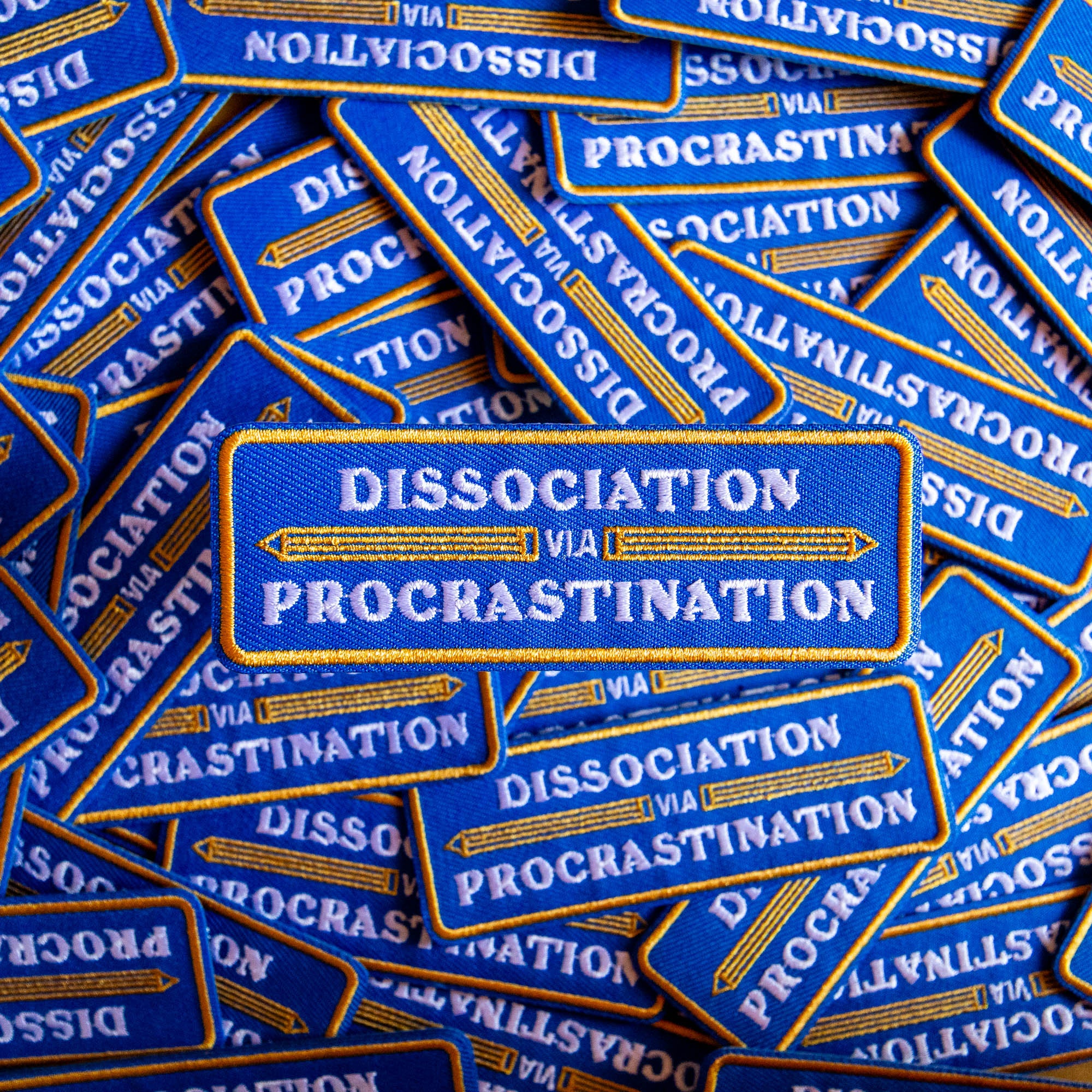 Dissociation via Procrastination Embroidered Patch