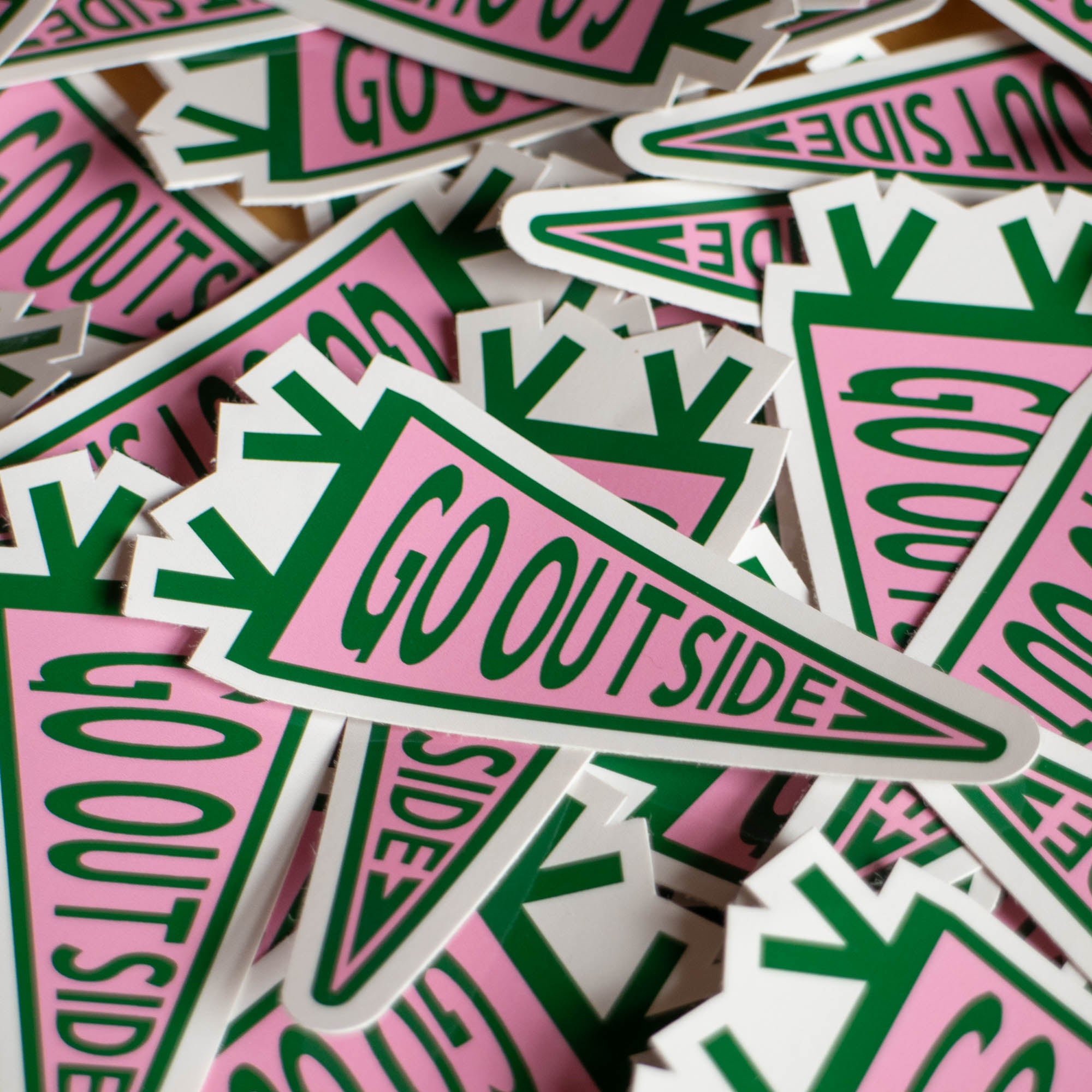 Go Outside Pennant Flag Vinyl Sticker