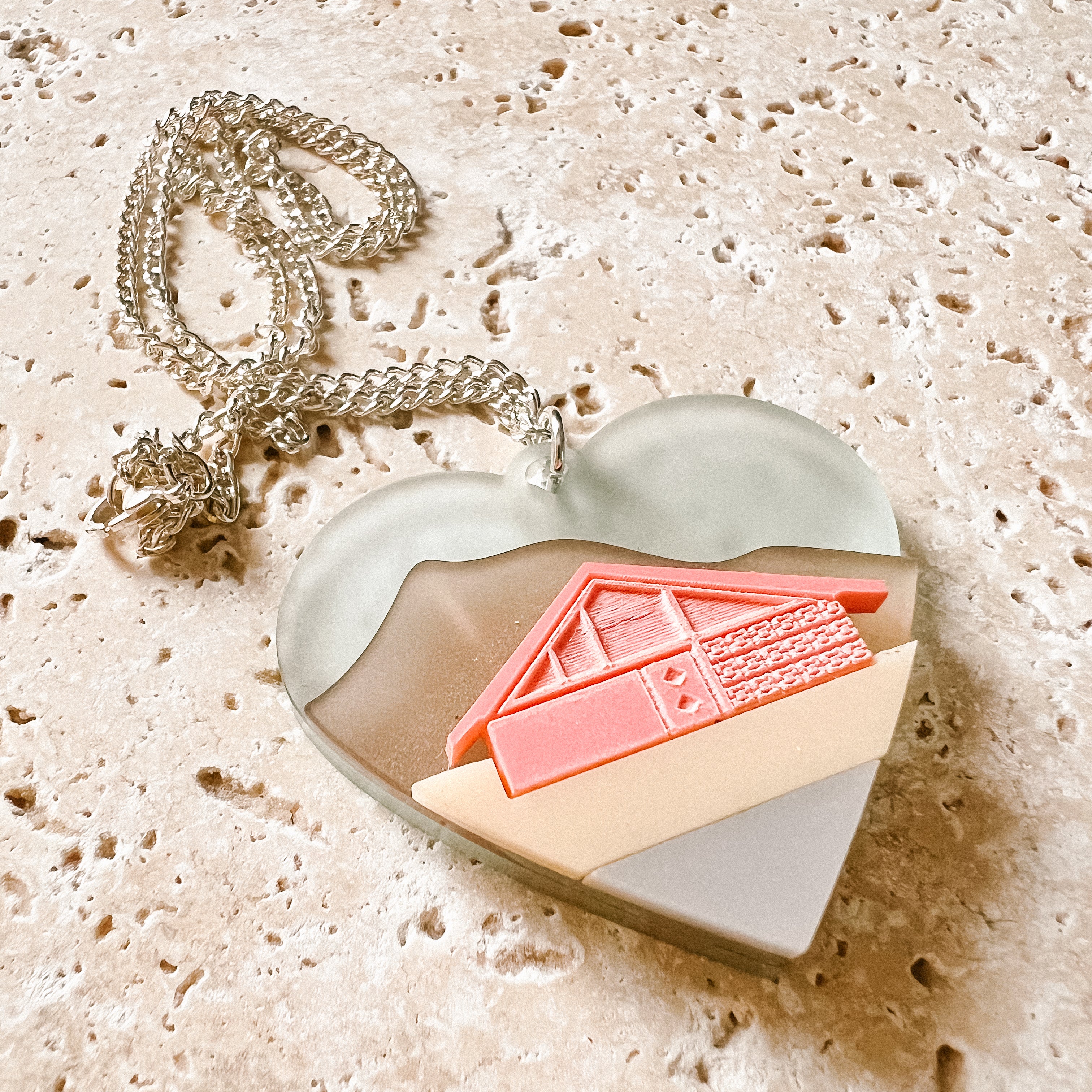 Heart necklace with palm springs house