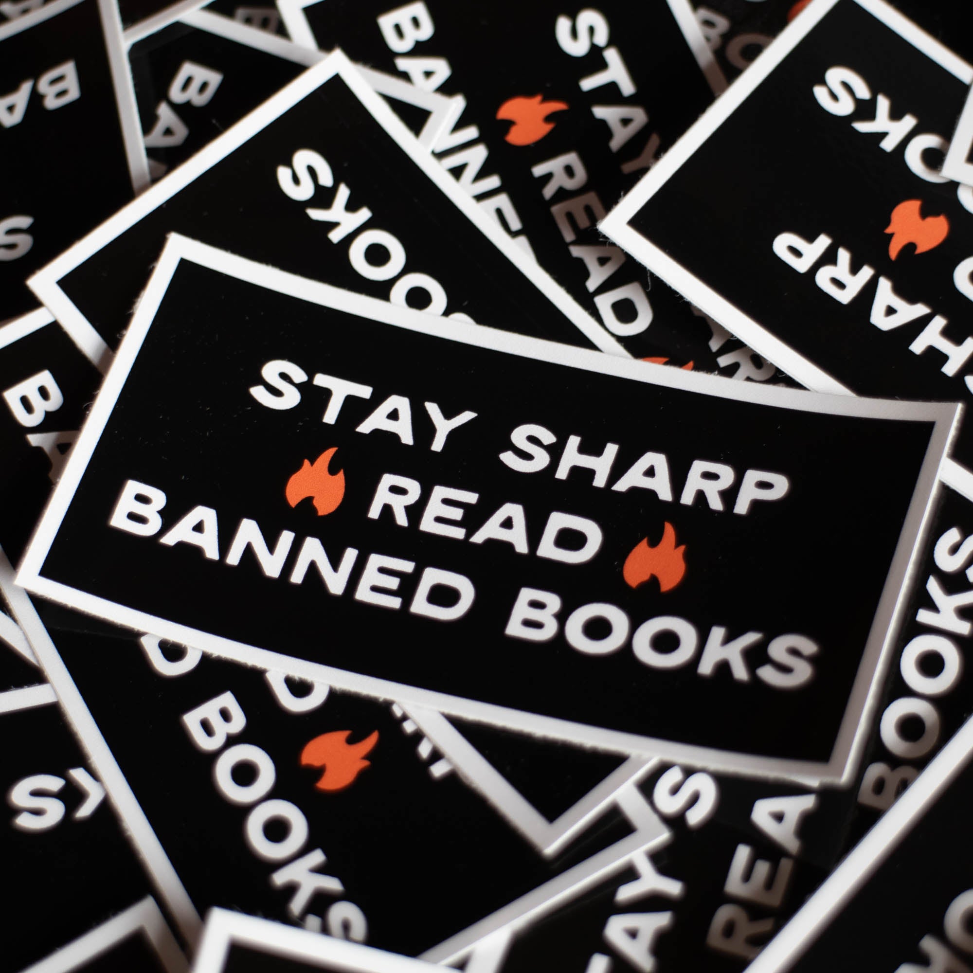 Stay Sharp Read Banned Books Vinyl Sticker
