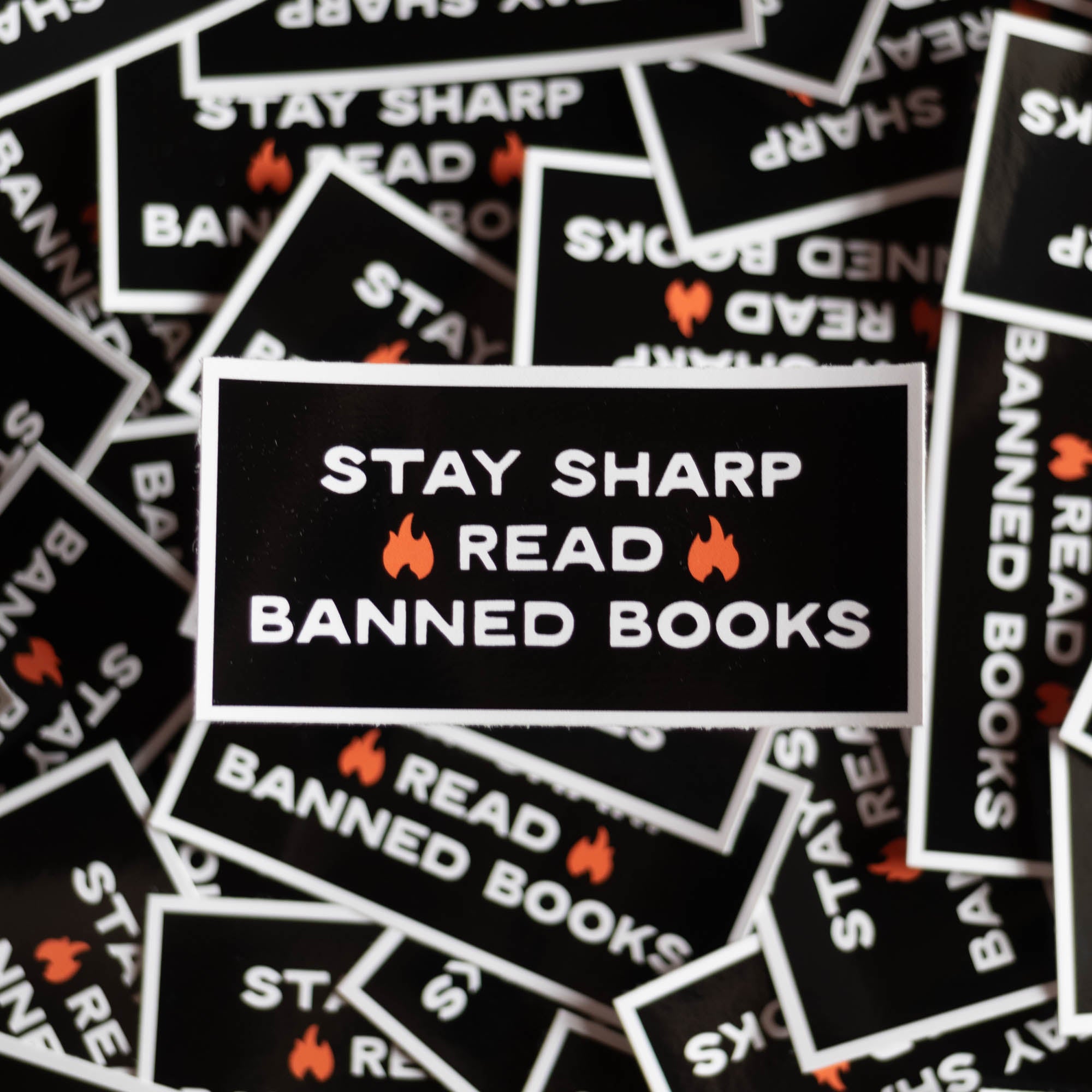 Stay Sharp Read Banned Books Vinyl Sticker