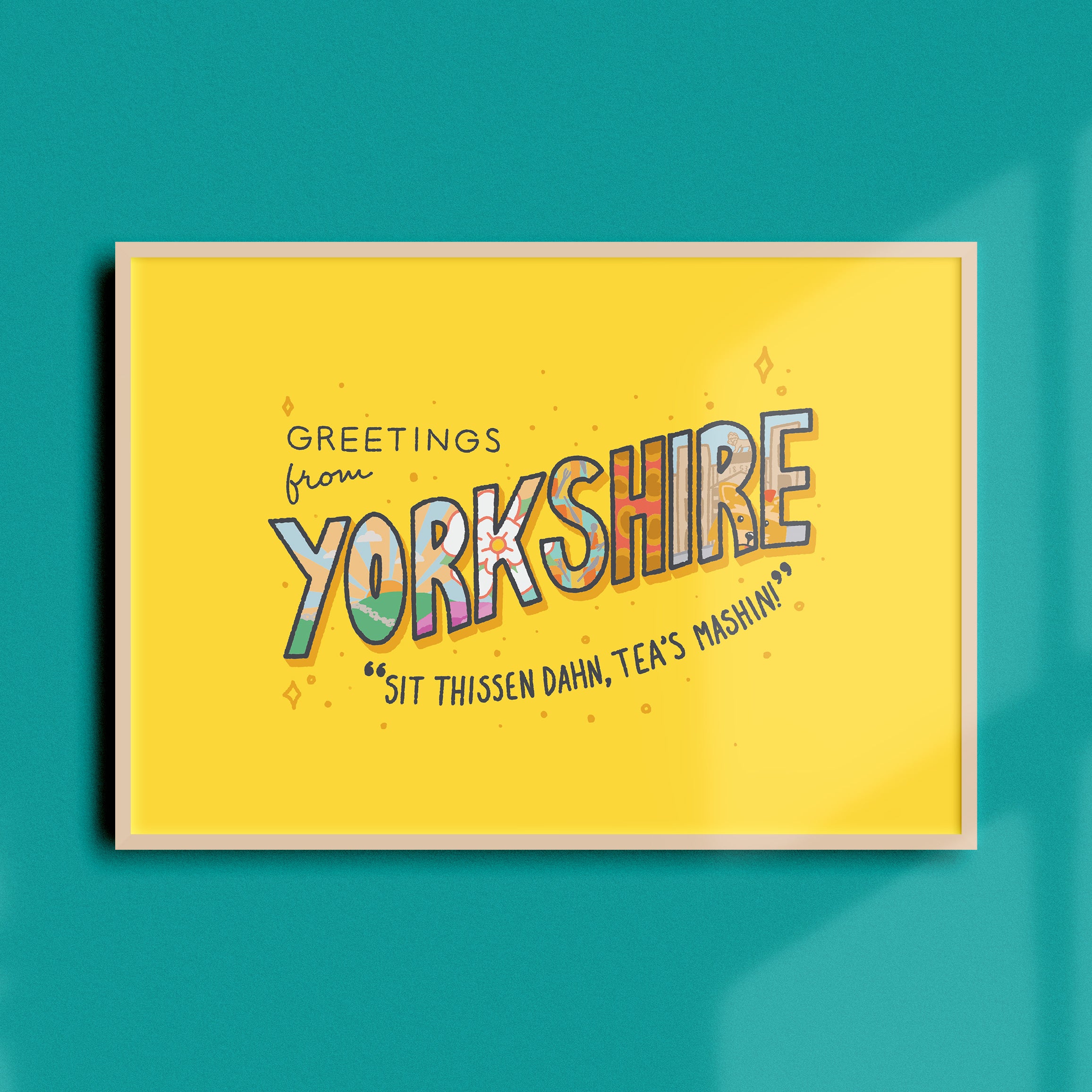 Greetings from Yorkshire A4 Print - Finest Imaginary