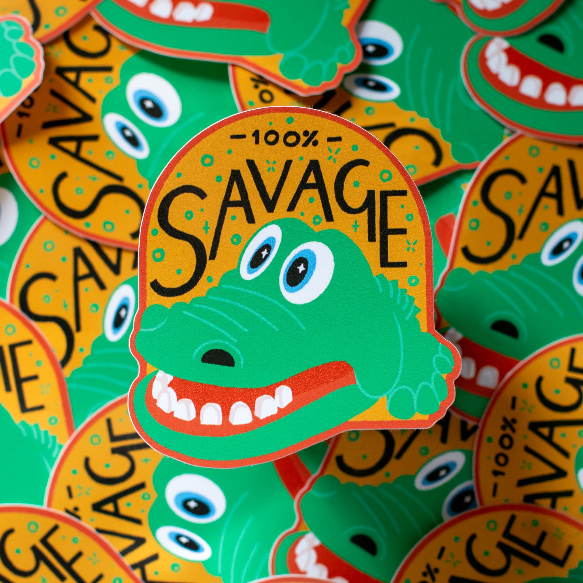 100% Savage Crocodile Game Large Vinyl Sticker