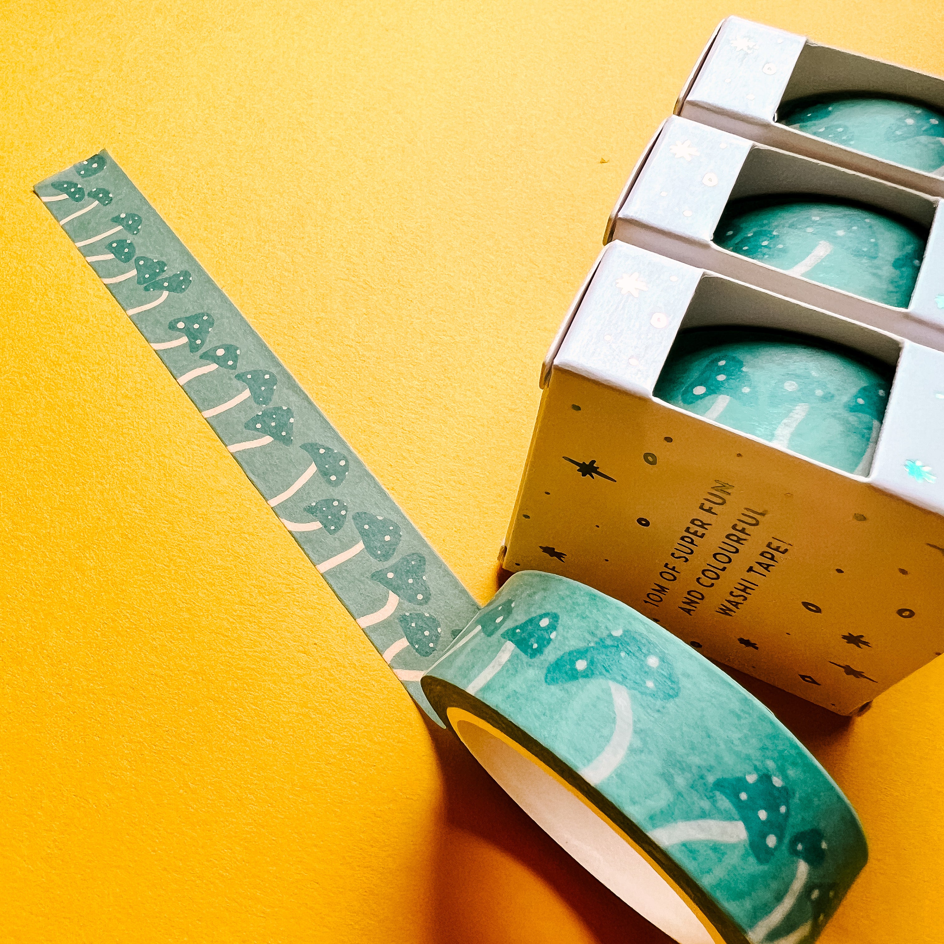 Teal Mushrooms Washi Tape