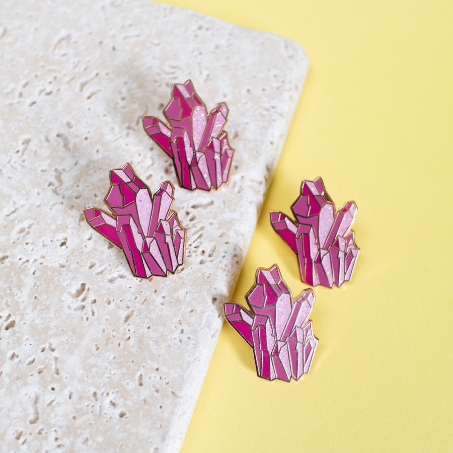 Pink Crystal Enamel Pin - Finest Imaginary