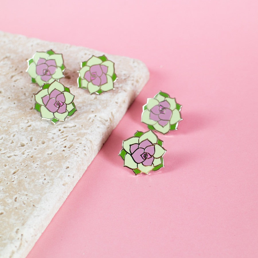 succulent lapel pin Succulent Enamel Pin – Finest Imaginary