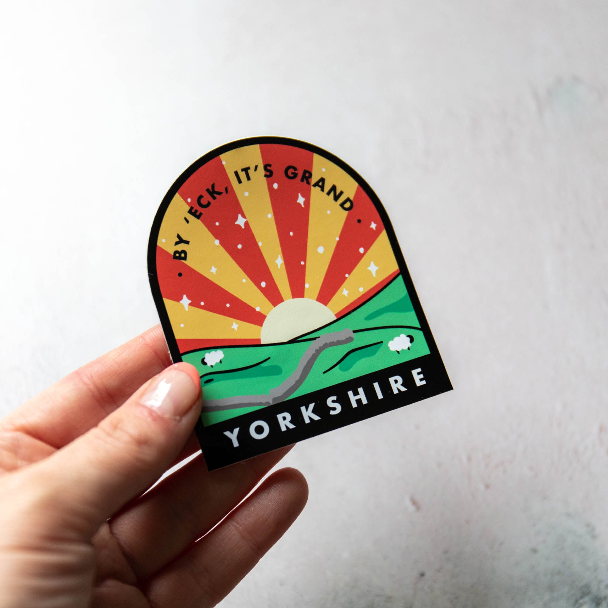 By 'Eck It's Grand, Yorkshire Large Vinyl Sticker - Finest Imaginary