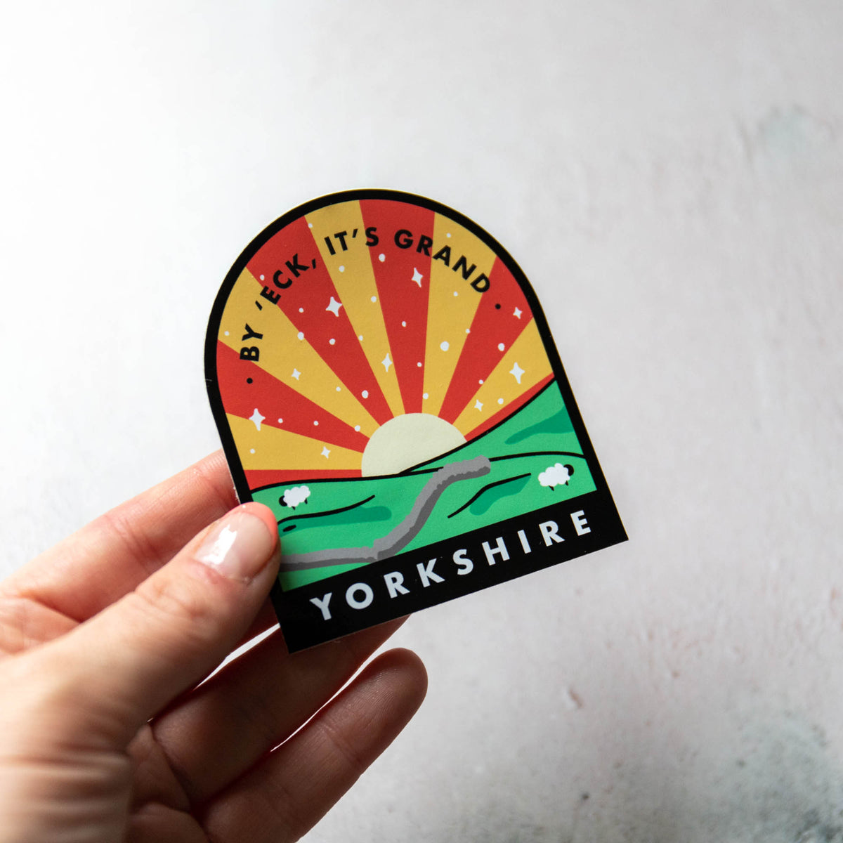 Drapeau Comté De Yorkshire Blanc Rose D'York, Angleterre UK 10,2 Cm