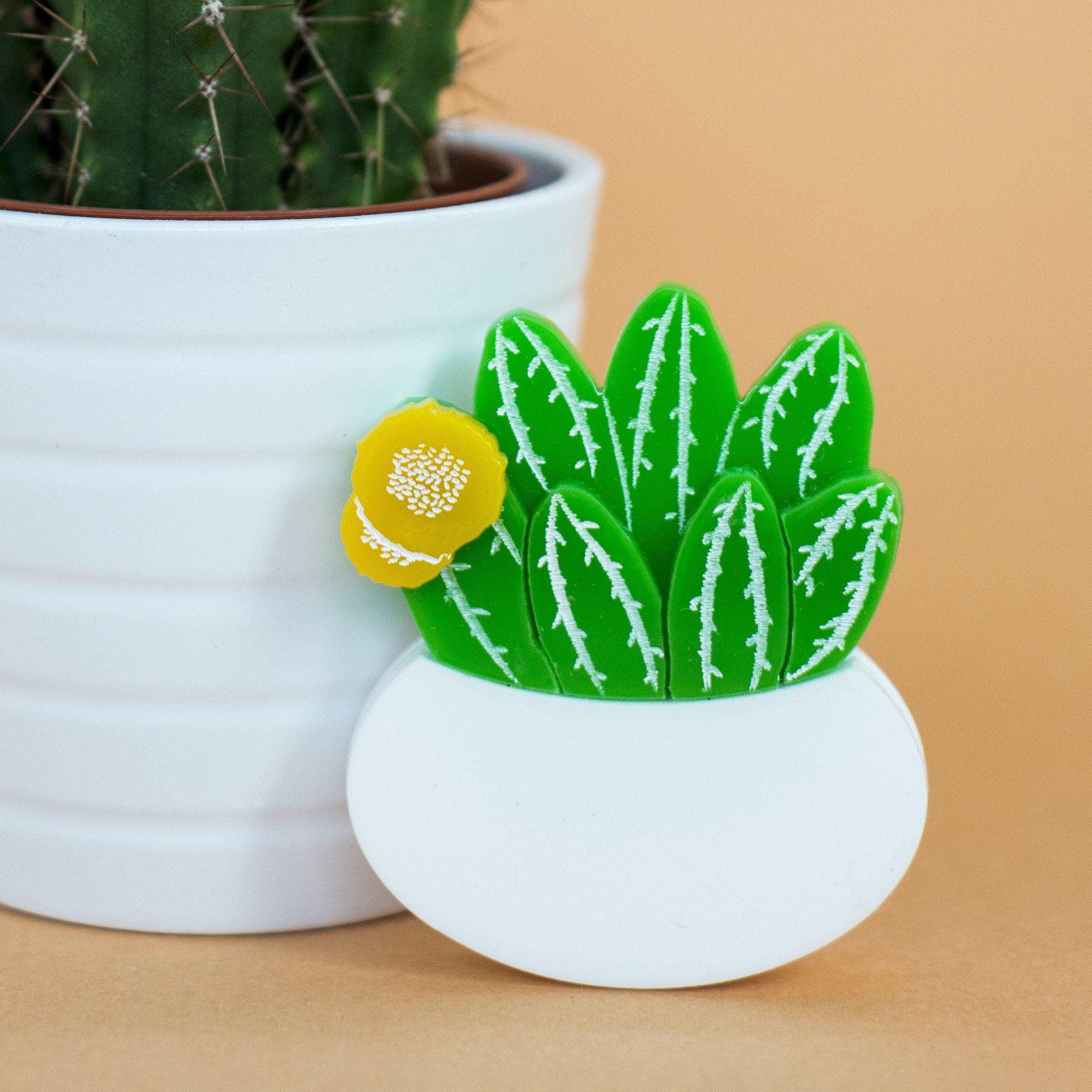 Flowering Cactus Brooch - Finest Imaginary