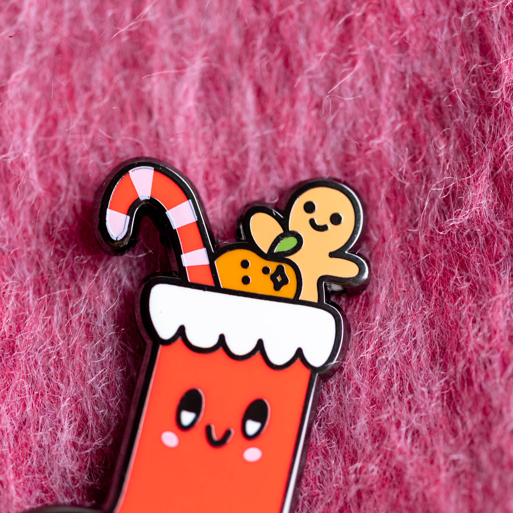 Happy Christmas Stocking Pin - Finest Imaginary