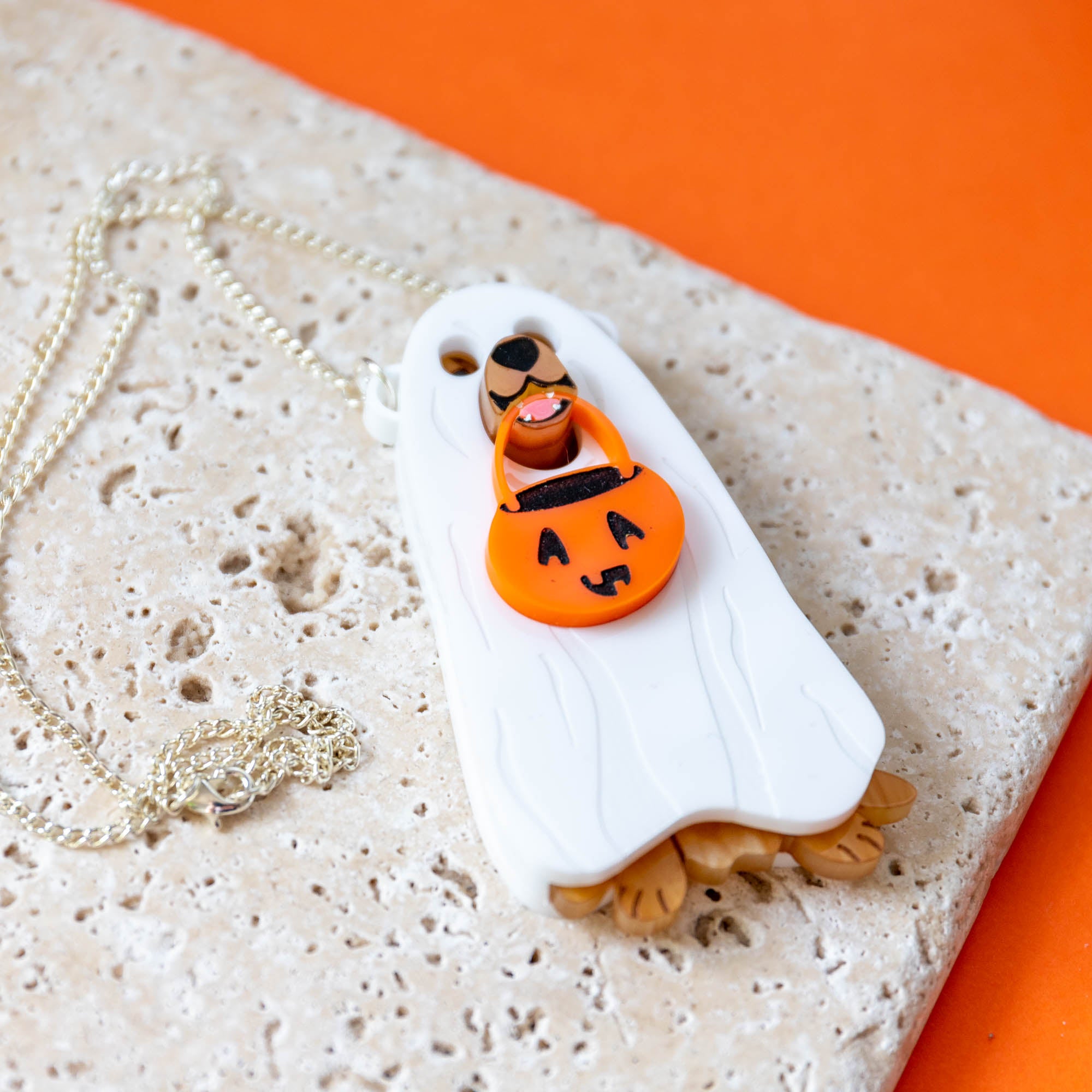 Golden Retriever Ghost Costume Necklace - Finest Imaginary