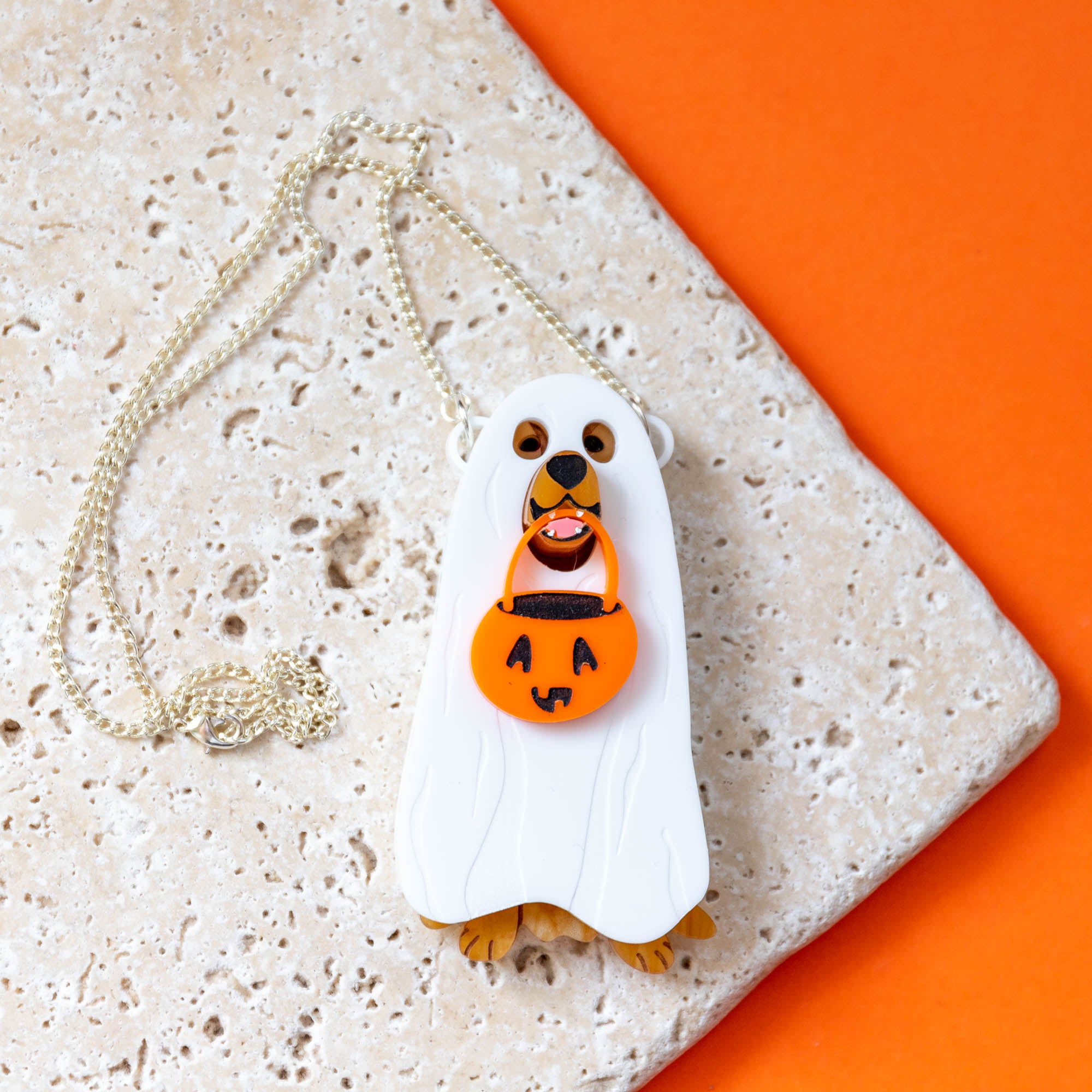 Golden Retriever Ghost Costume Necklace - Finest Imaginary