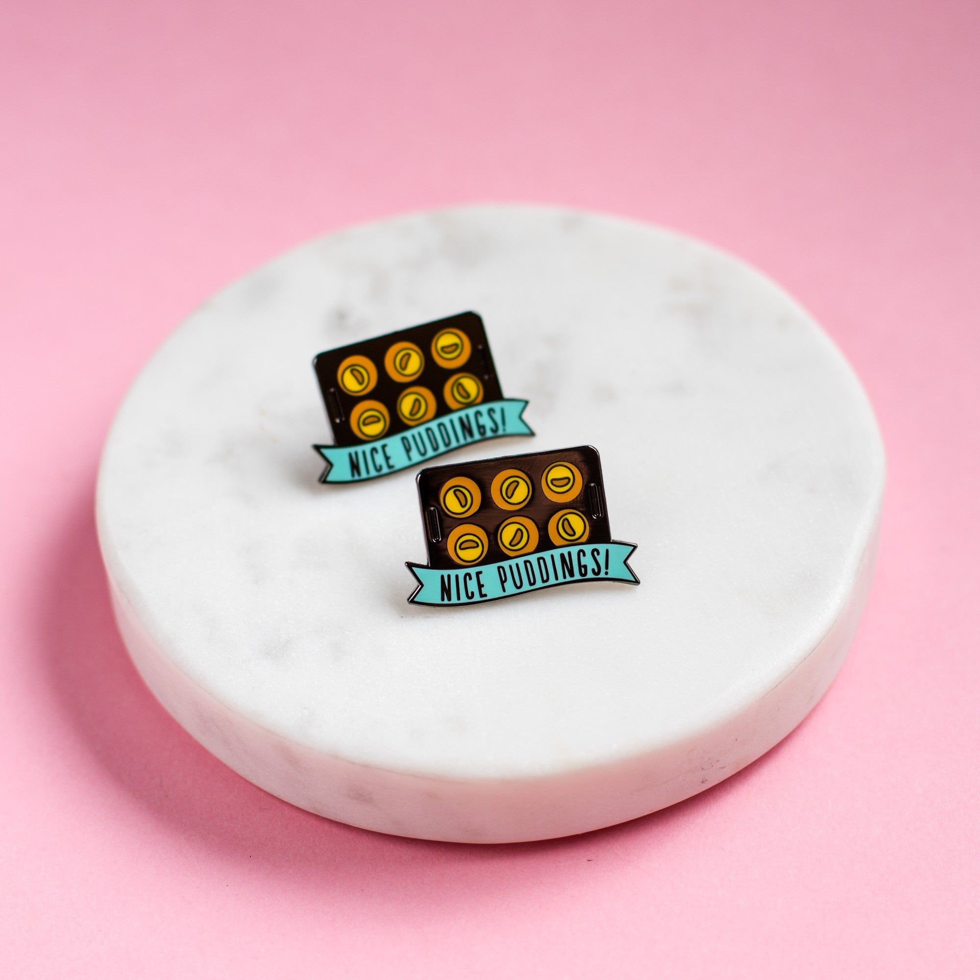 'Nice Puddings!' Yorkshire Pudding Tin Pin - Finest Imaginary