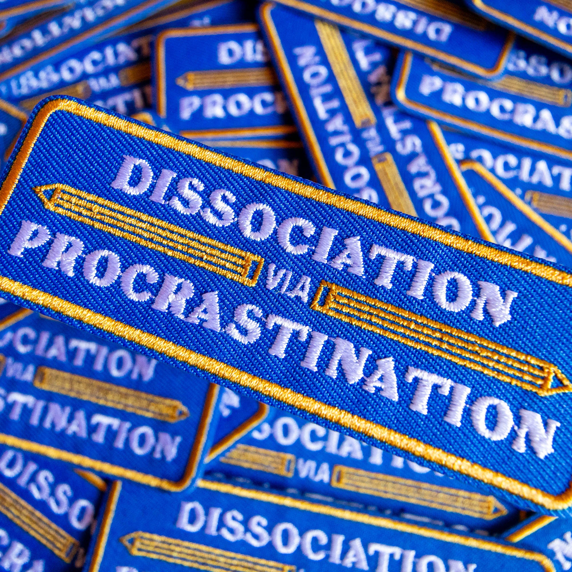 Dissociation via Procrastination Embroidered Patch