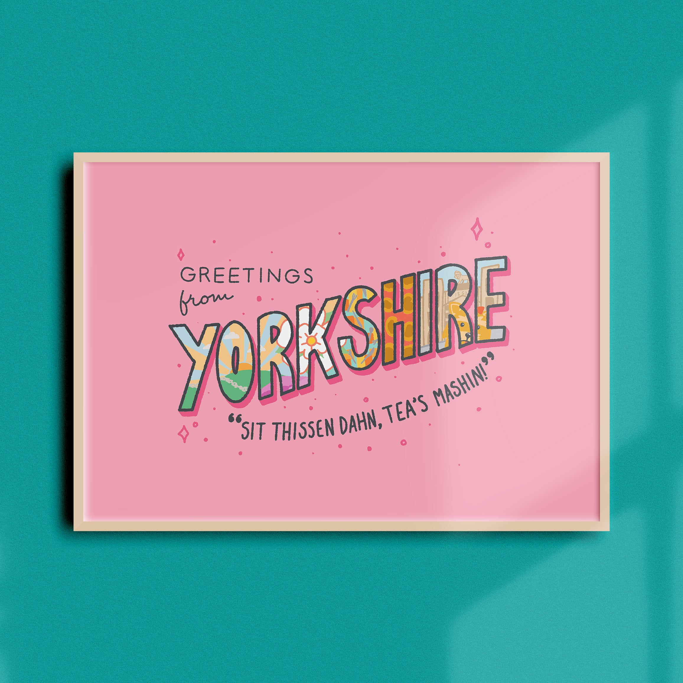 Greetings from Yorkshire A4 Print - Finest Imaginary