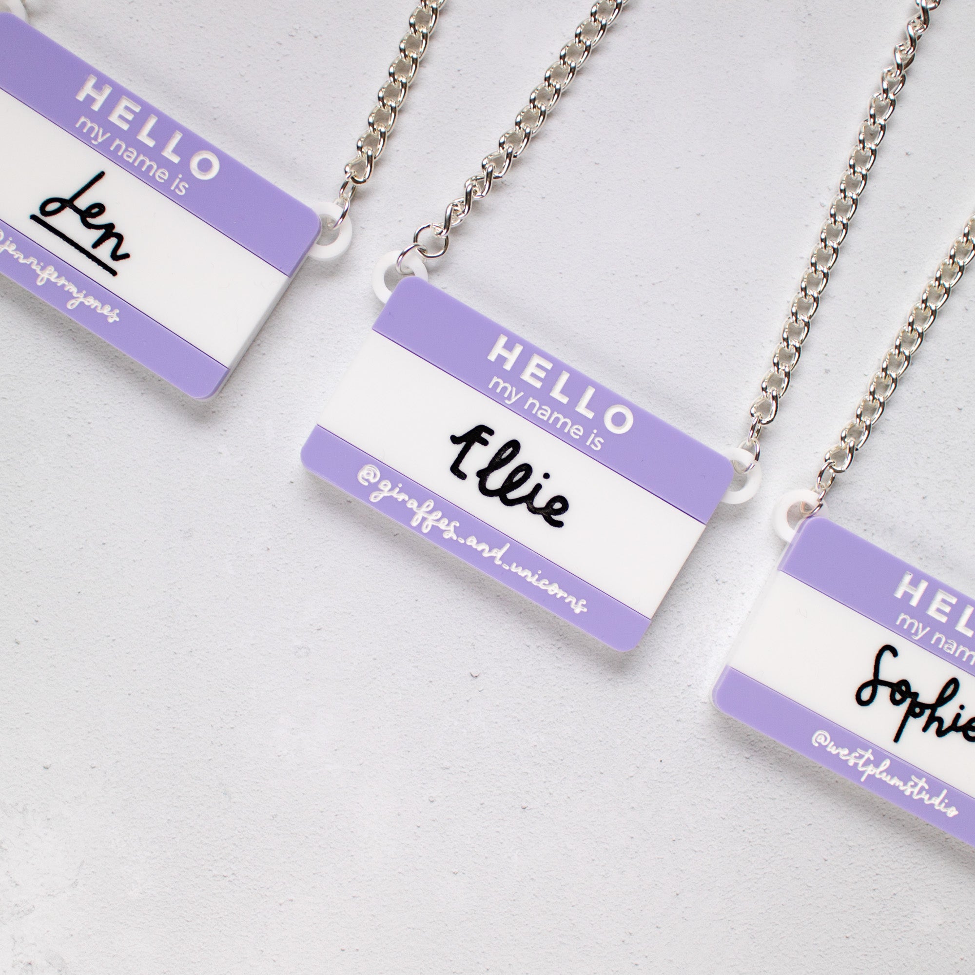 'Hello My Name Is..." Name Necklace/Brooch - Finest Imaginary