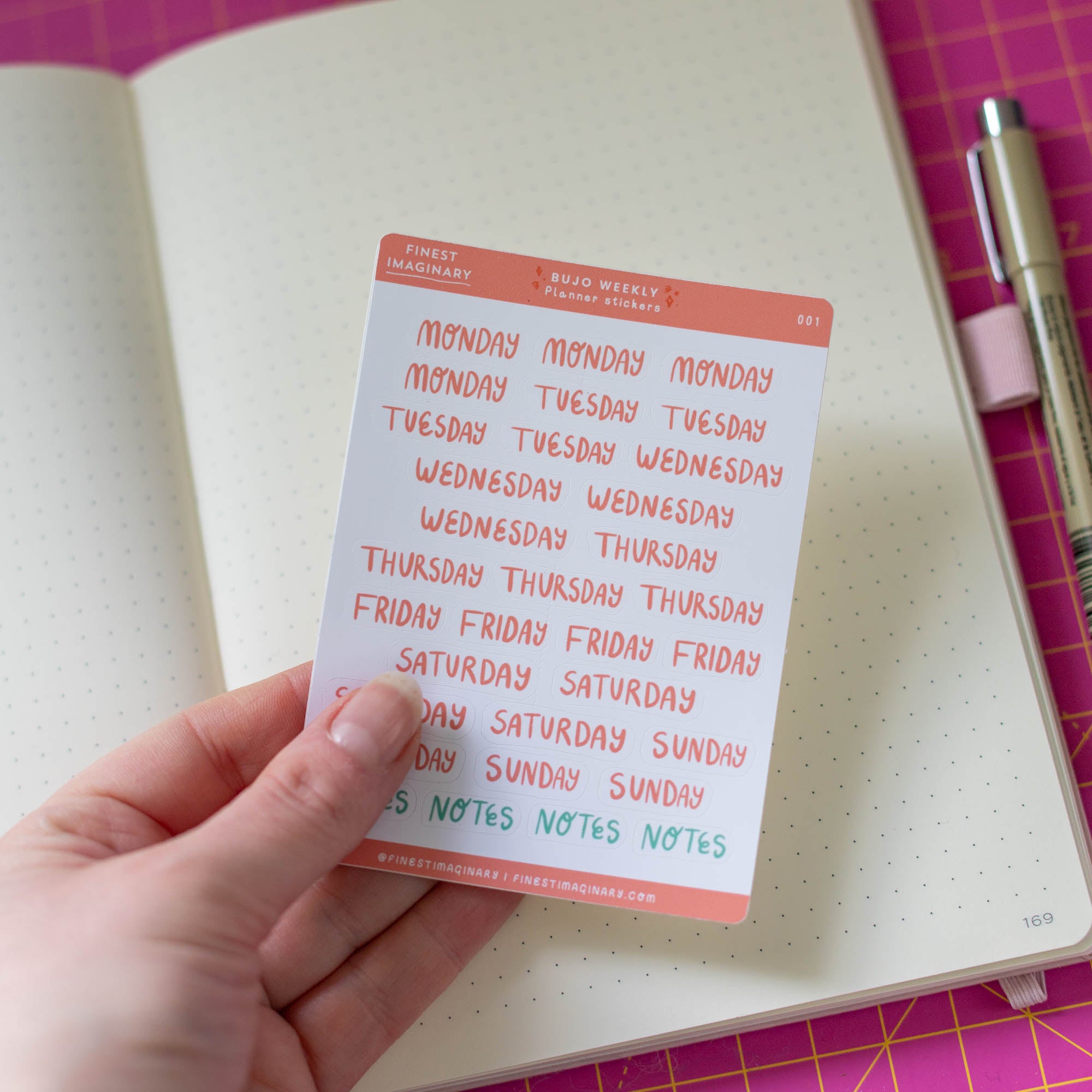 Bullet Journal Weekly Planner Stickers (Small) - Finest Imaginary