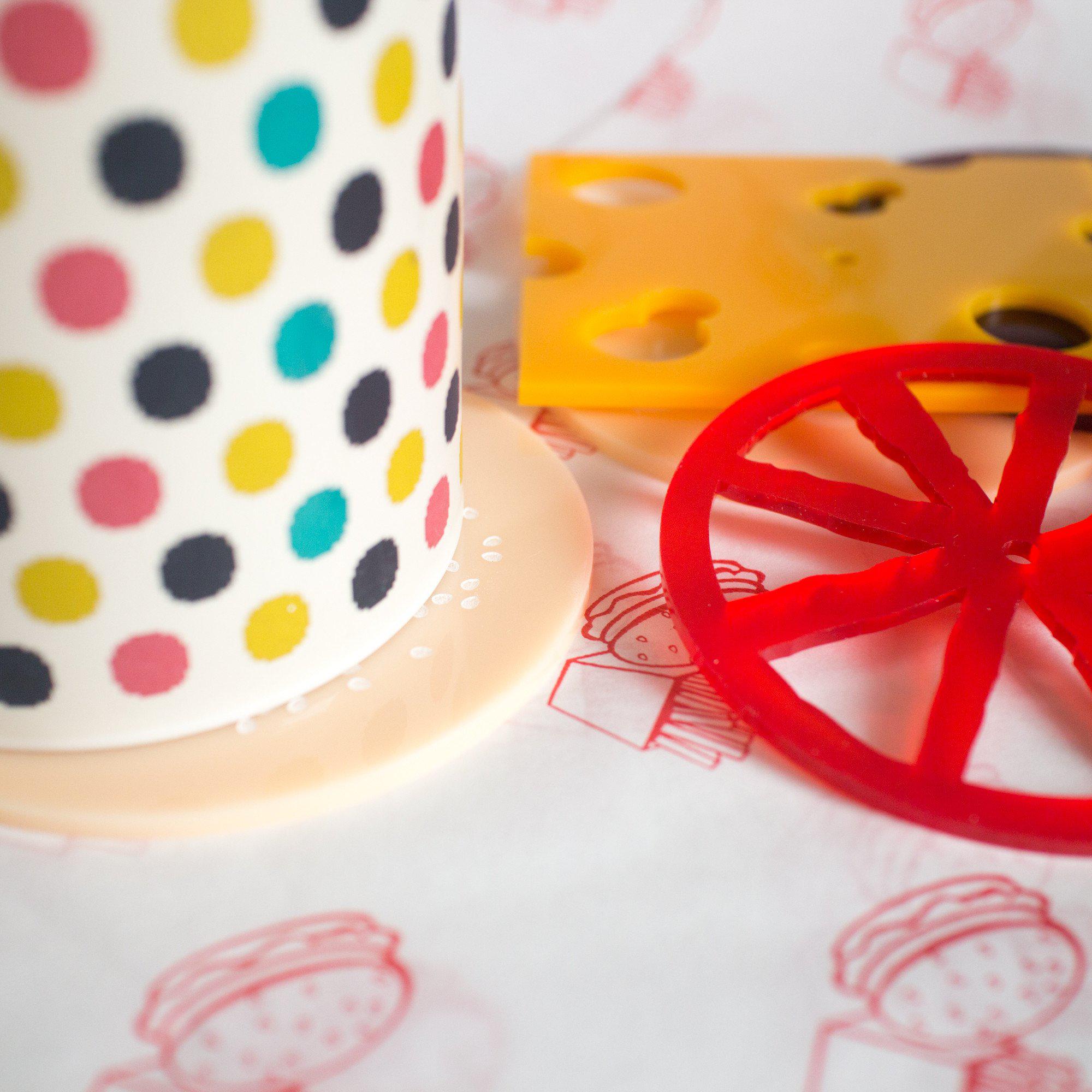 Handmade burger coasters