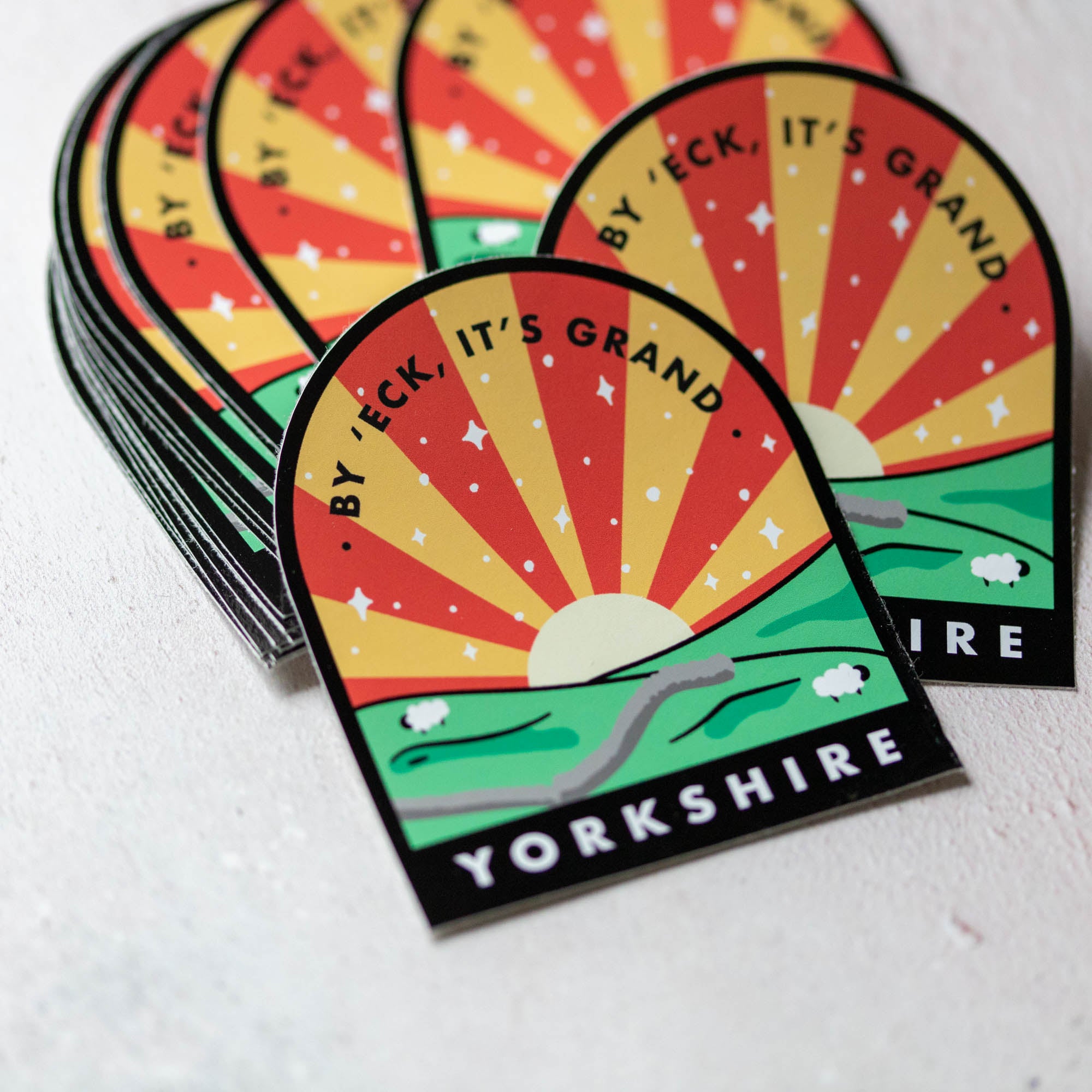 By 'Eck It's Grand, Yorkshire Large Vinyl Sticker - Finest Imaginary
