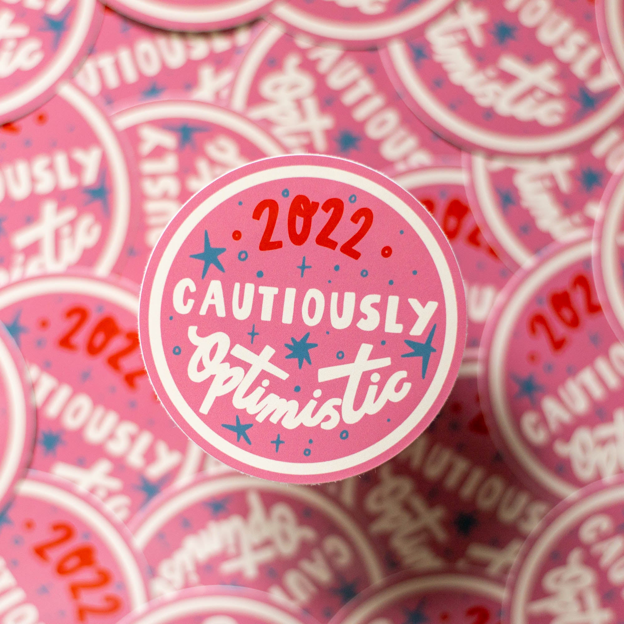 2022 Cautiously Optimistic Large Vinyl Sticker