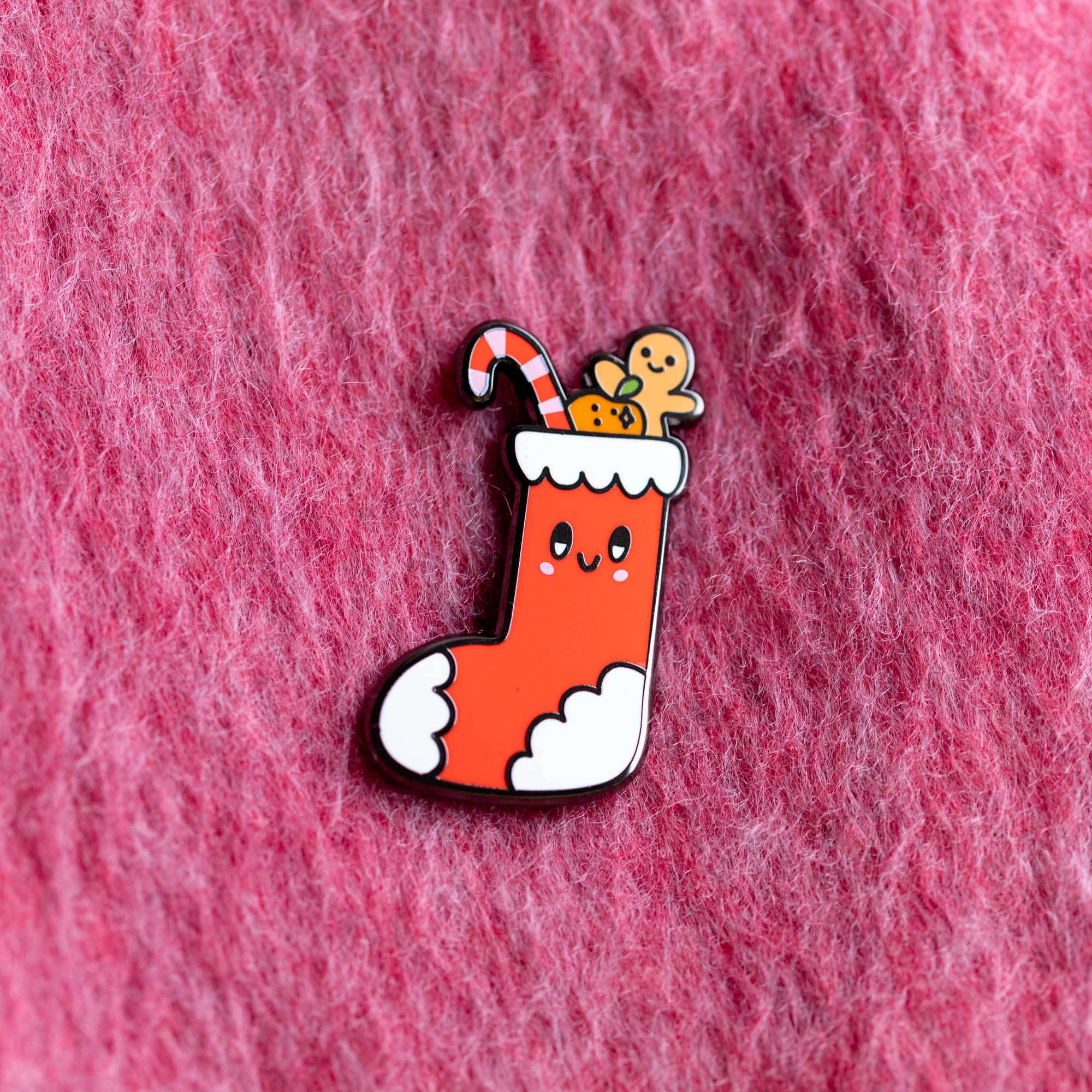 Happy Christmas Stocking Pin - Finest Imaginary