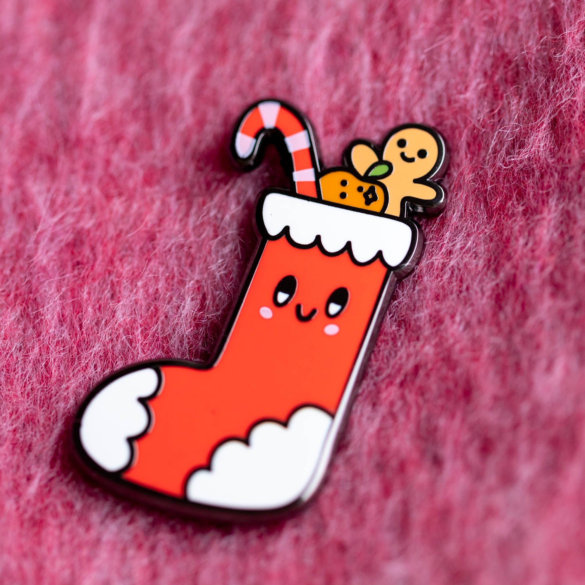 Happy Christmas Stocking Pin - Finest Imaginary