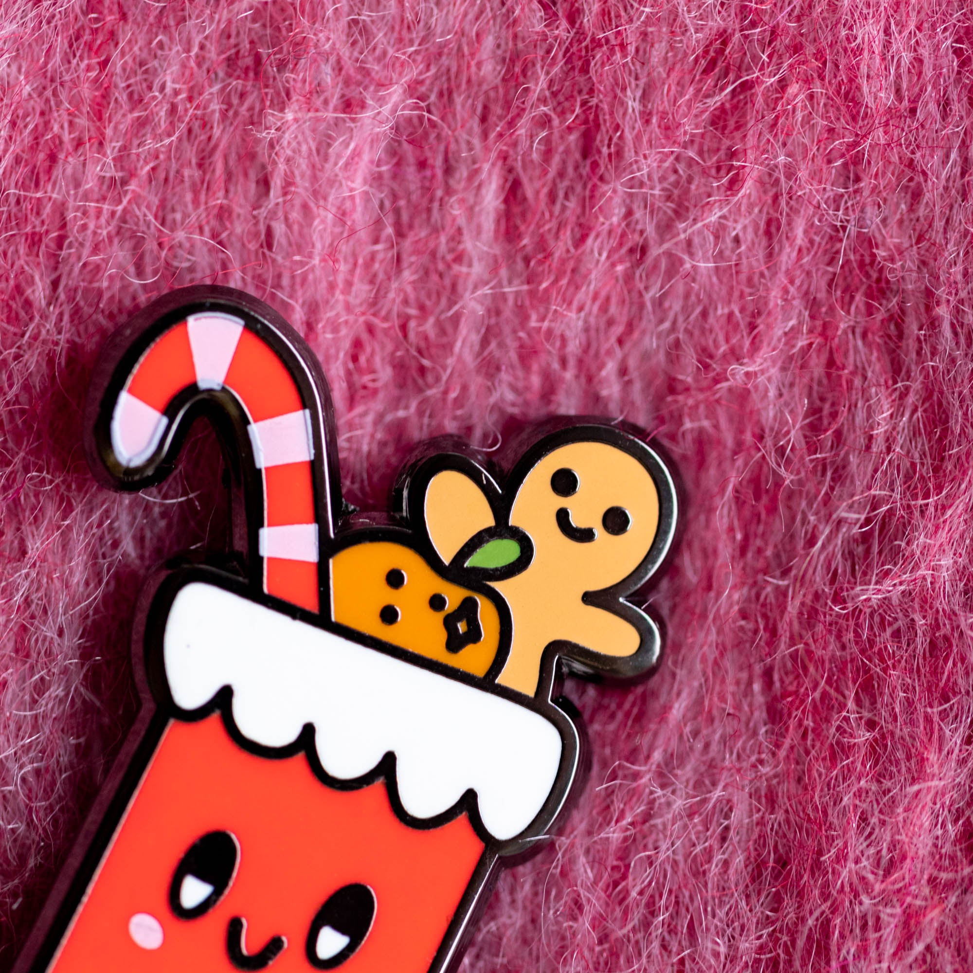 Happy Christmas Stocking Pin - Finest Imaginary