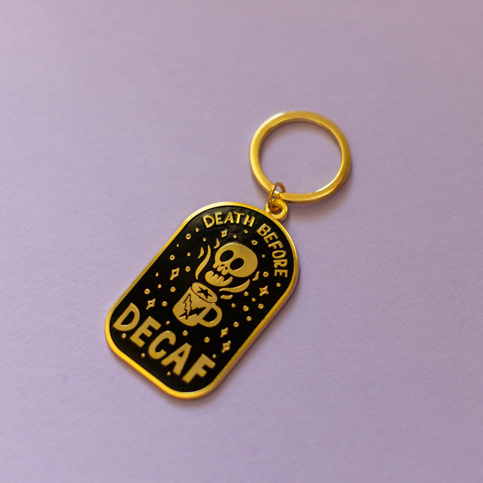 Death Before Decaf Keyring - Finest Imaginary