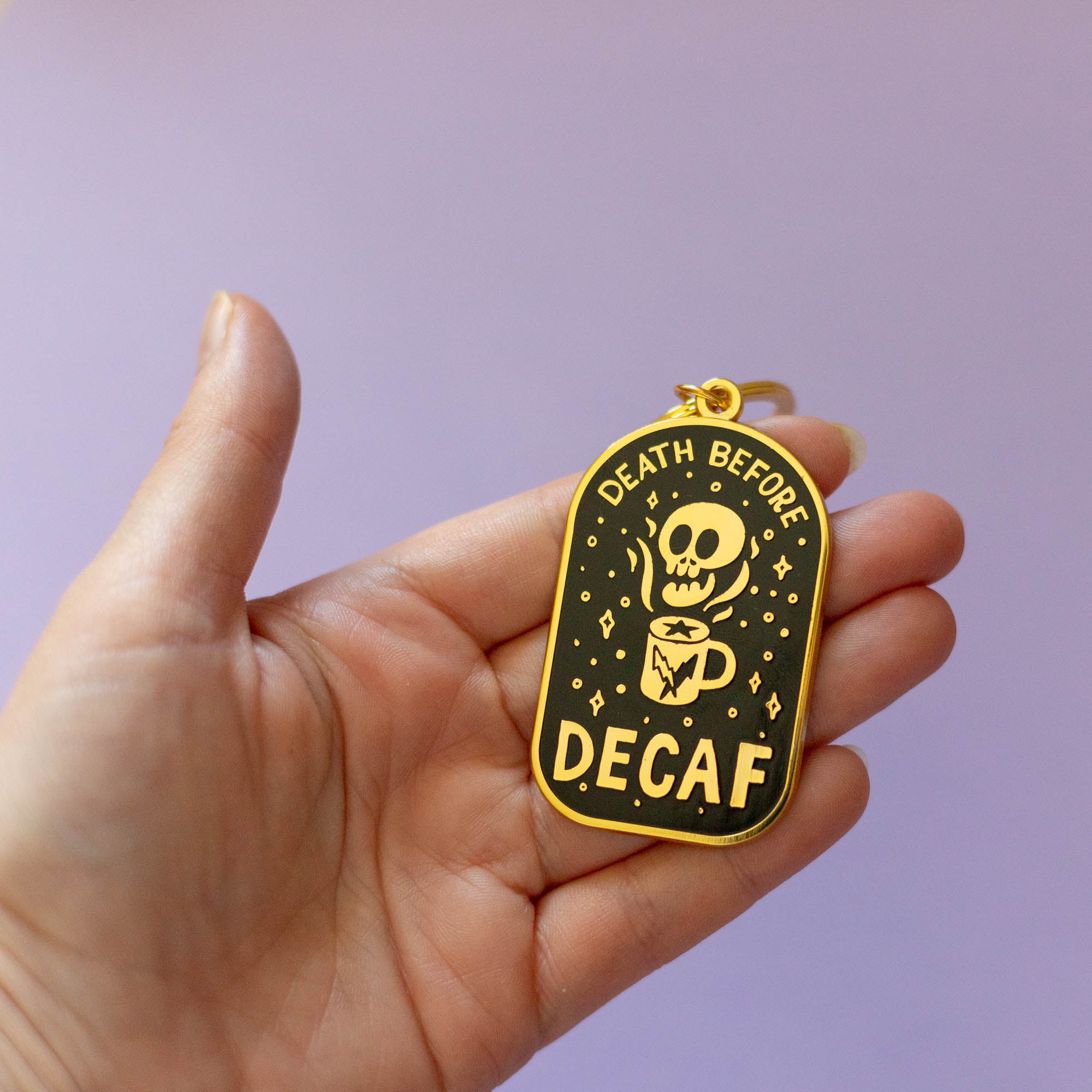 Death Before Decaf Keyring - Finest Imaginary