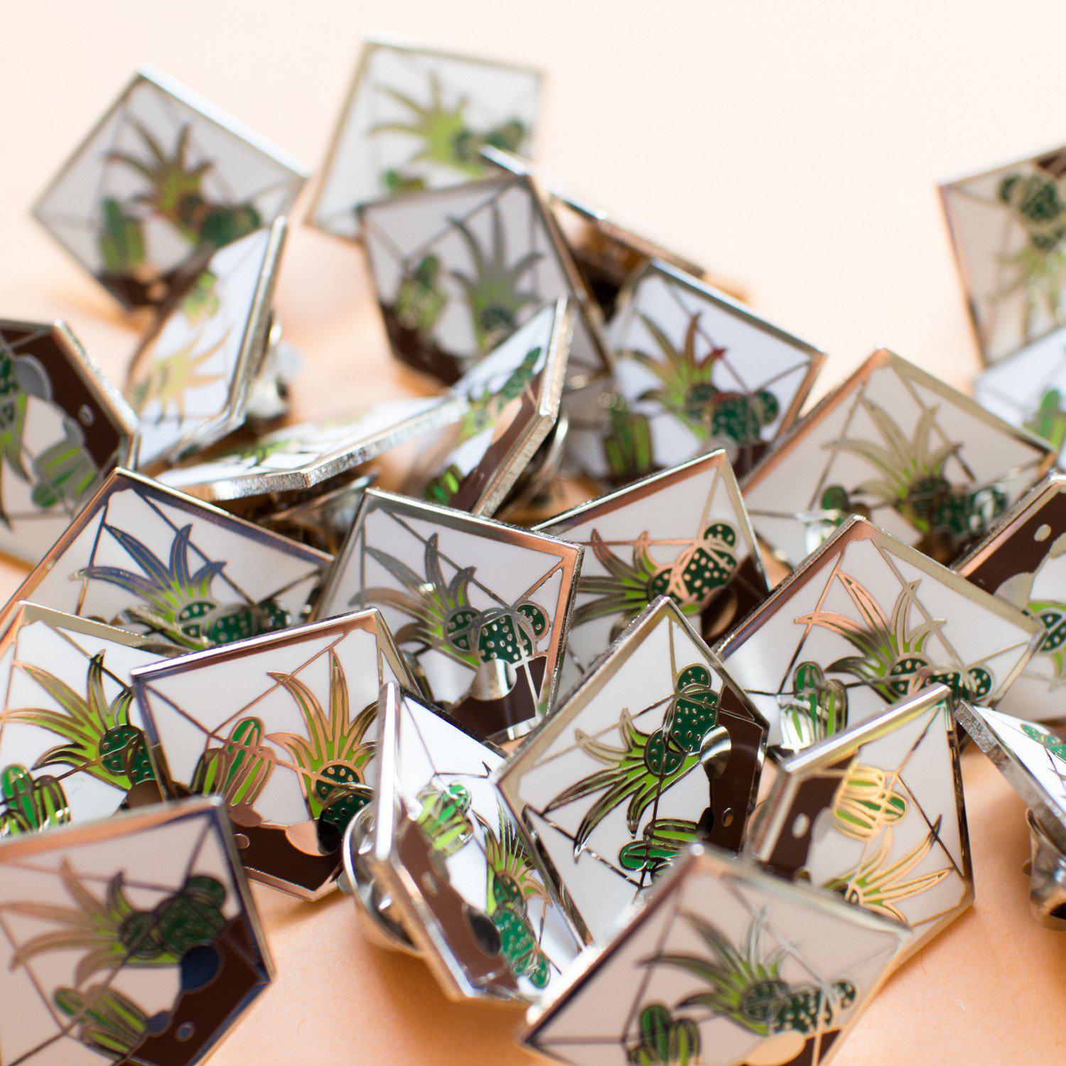 Diamond Terrarium Enamel Pin - Finest Imaginary