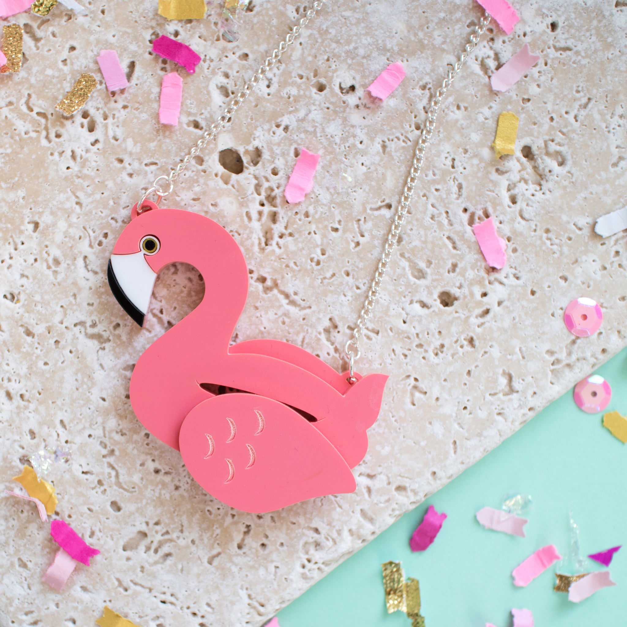 Flamingo Pool Float Necklace - Finest Imaginary