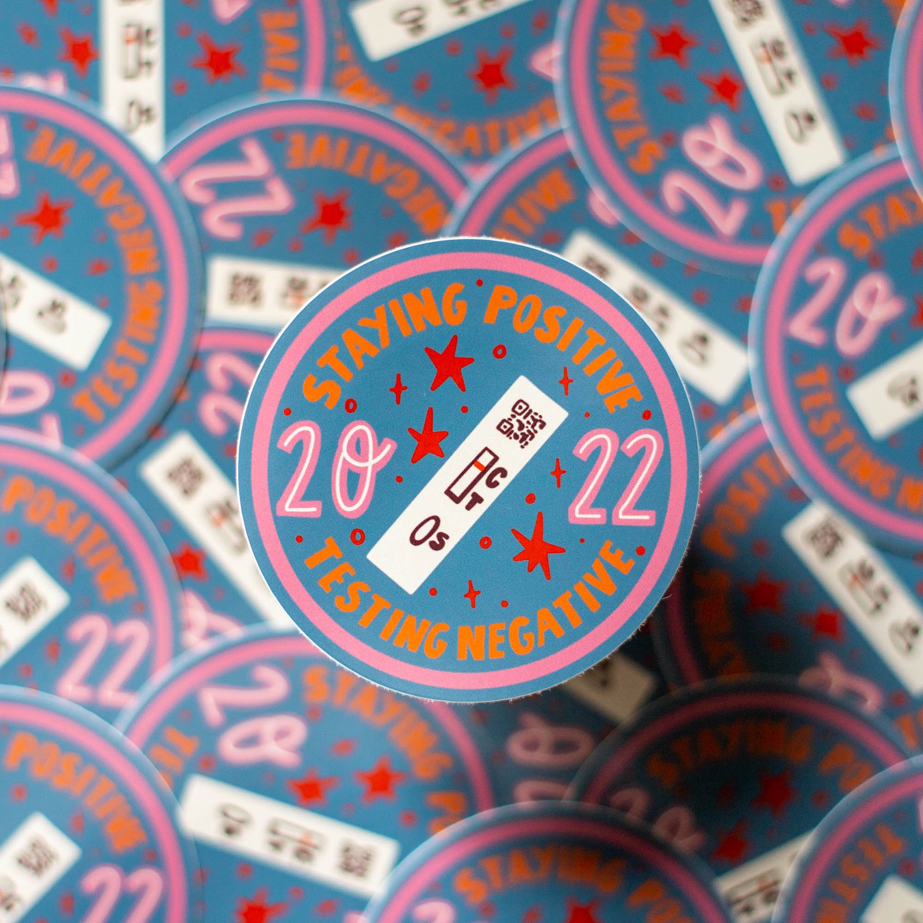 Staying Positive, Testing Negative Large Vinyl Sticker – Finest Imaginary